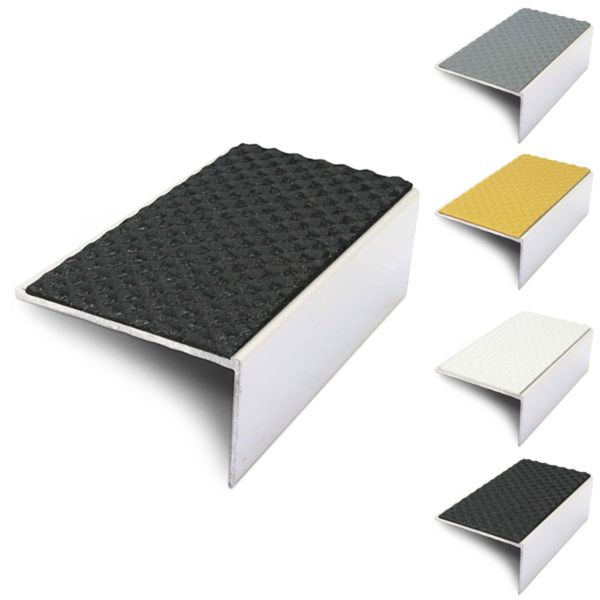 56mm x 32mm External Stair Nosing Edge Trim With Tredsafe PVC Insert