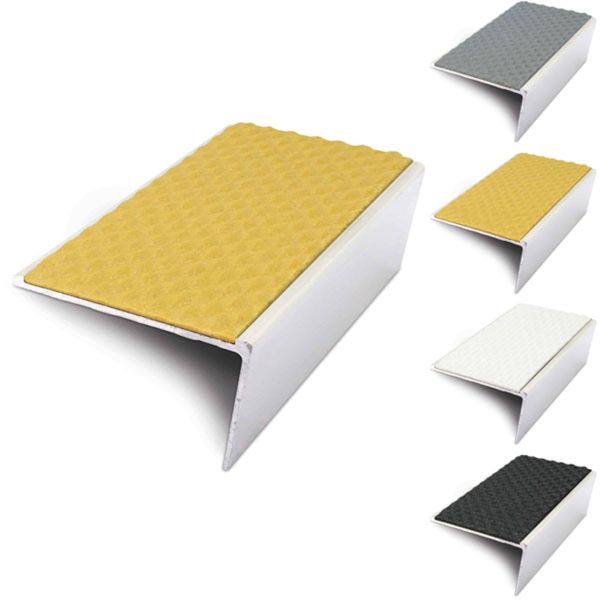 57mm x 32mm Rakeback External Stair Nosing With Tredsafe Pvc Insert