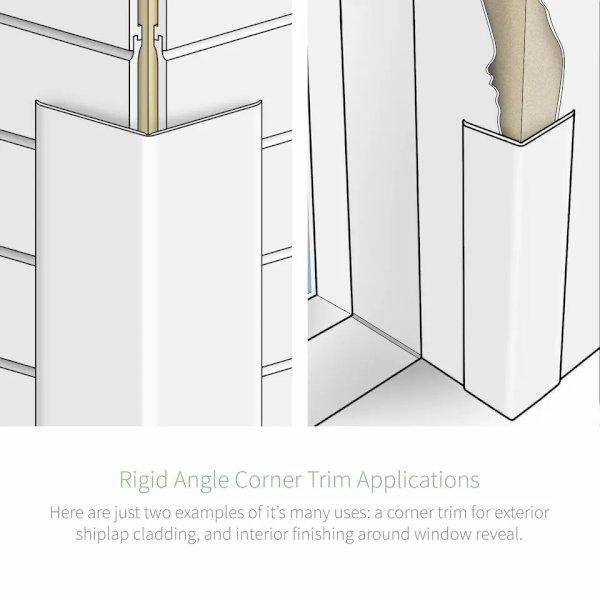 UPVC L Shaped 90 Degree Plastic Angle Corner Trim 5m Rigid Joint Cover Bead 