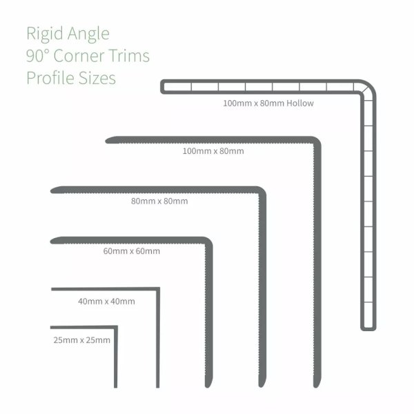 UPVC L Shaped 90 Degree Plastic Angle Corner Trim 5m Rigid Joint Cover Bead 