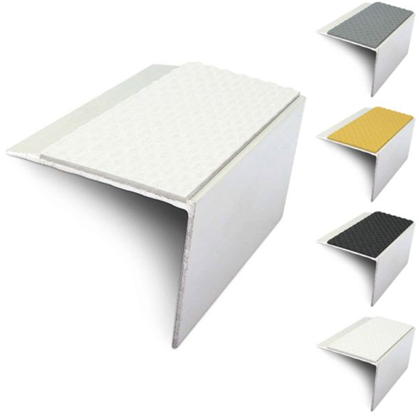 67mm x 55mm Commercial Stair Nosing Edge Trim With Tredsafe Pvc Insert