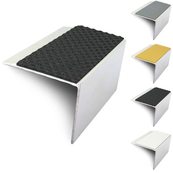 67mm x 55mm Commercial Stair Nosing Edge Trim With Tredsafe Pvc Insert