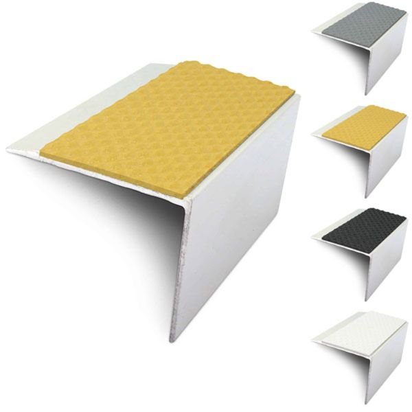 67mm x 55mm Commercial Stair Nosing Edge Trim With Tredsafe Pvc Insert