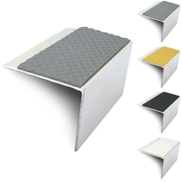 67mm x 55mm Commercial Stair Nosing Edge Trim With Tredsafe Pvc Insert