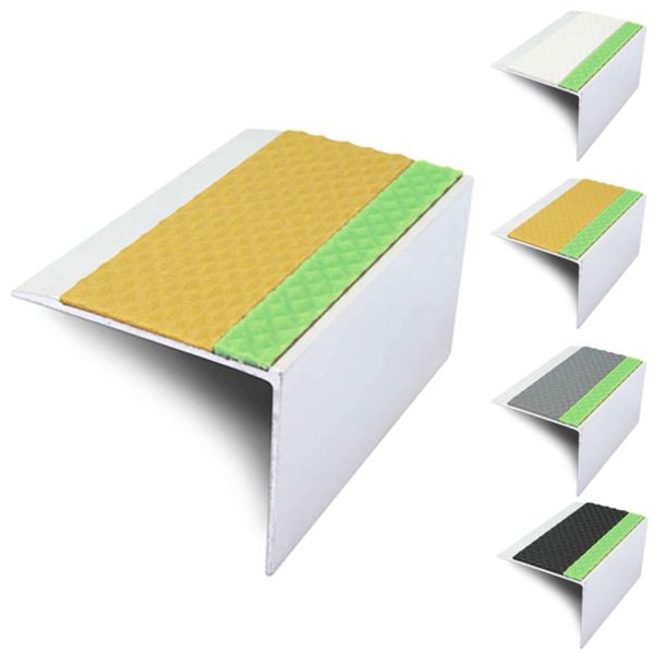 67mm x 55mm Aluminator Stair Nosing Edge Trim With Tredsafe Pvc Insert DDA Compliant