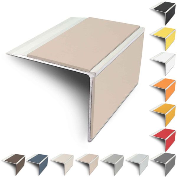 75mm x 58mm Slimline Stair Nosing Edge Trim With Pvc Insert