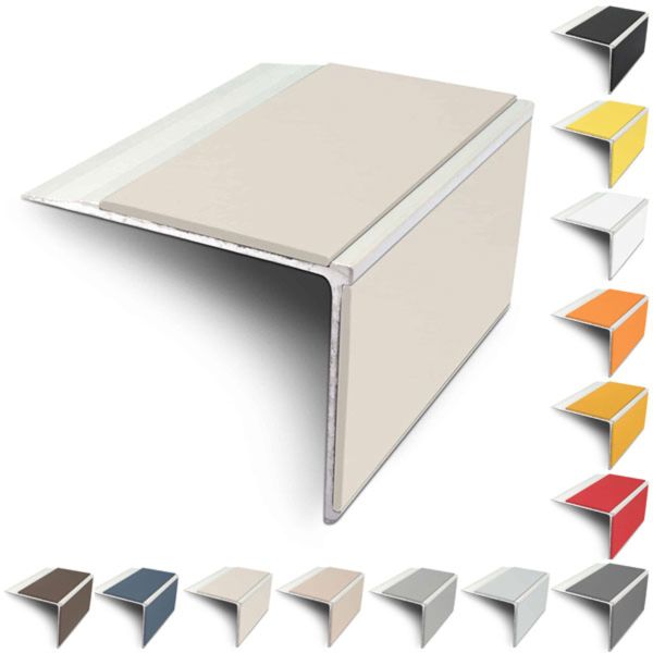 75mm x 58mm Slimline Stair Nosing Edge Trim With Pvc Insert