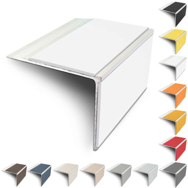 75mm x 58mm Slimline Stair Nosing Edge Trim With Pvc Insert