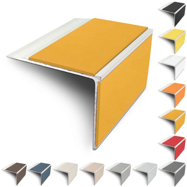 75mm x 58mm Slimline Stair Nosing Edge Trim With Pvc Insert