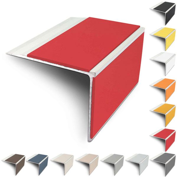 75mm x 58mm Slimline Stair Nosing Edge Trim With Pvc Insert