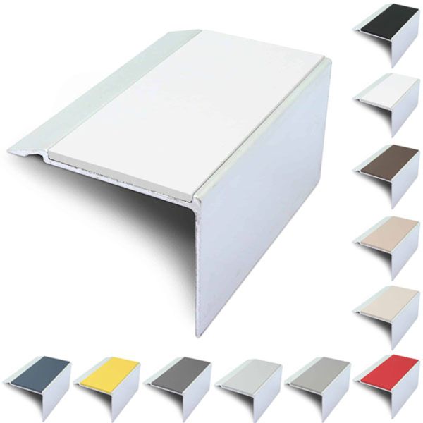 72mm x 55mm Aluminium Stair Nosing With PVC Insert Stair Edge Trim