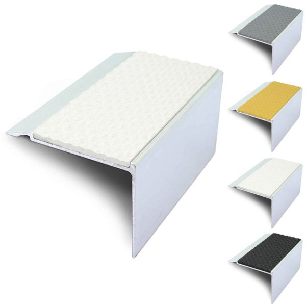 72mm x 55mm External Stair Nosing With Non Slip Tredsafe PVC Insert