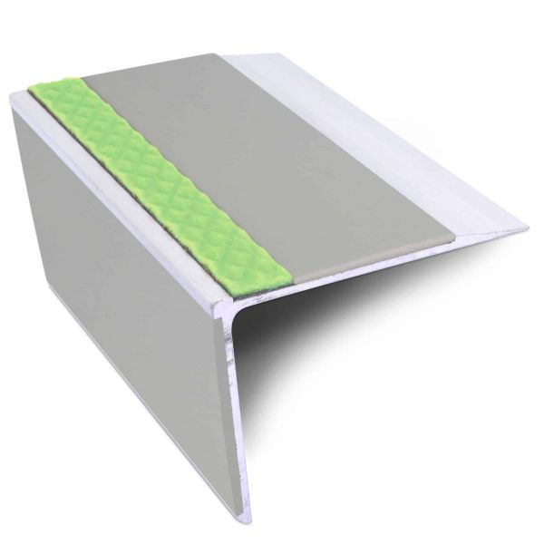 75mm x 58mm Aluminator Stair Nosing Edge Trim With Tredsafe Pvc Insert DDA Compliant