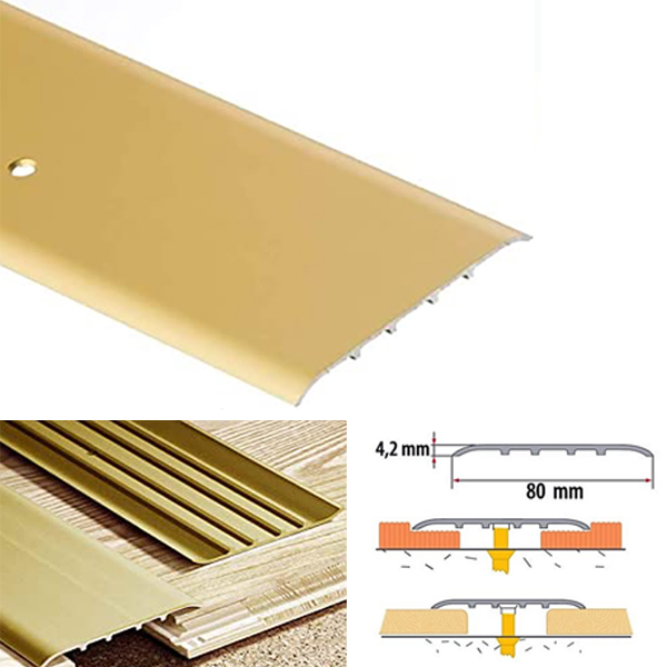 80mm Wide Aluminium Door Bars Threshold Carpet Cover