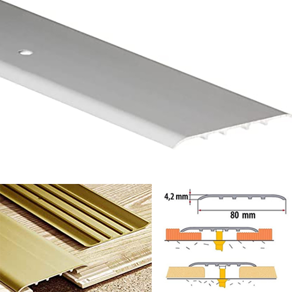 80mm Wide Aluminium Door Bars Threshold Carpet Cover