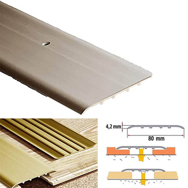 80mm Wide Aluminium Door Bars Threshold Carpet Cover