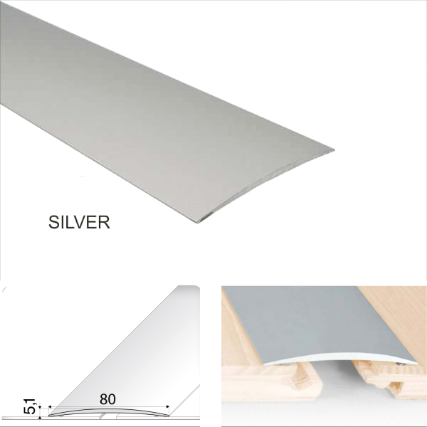 80mm Anodised Aluminium Self Adhesive Door Threshold Floor Trim