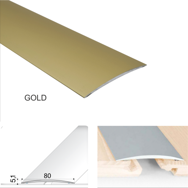 80mm Anodised Aluminium Self Adhesive Door Threshold Floor Trim