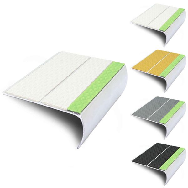 87mm x 40mm Aluminator Stair Nosing Edge Trim With Tredsafe Pvc Insert