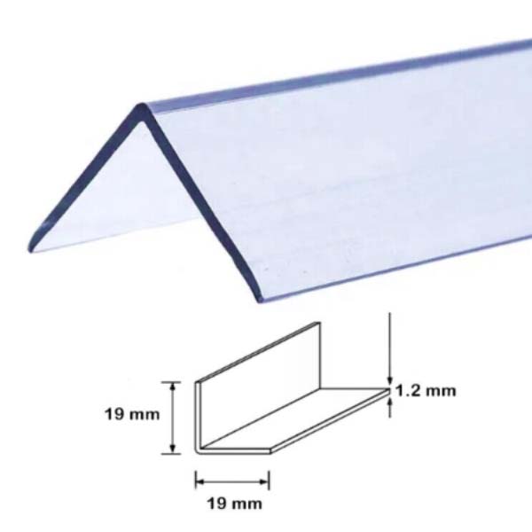 90 Degree Plastic PVC Corner 2.44m Long Clear Angle Trim Moulding 