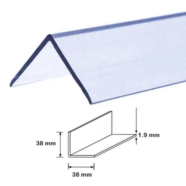 90 Degree Plastic PVC Corner 2.44m Long Clear Angle Trim Moulding 