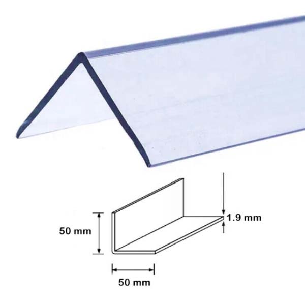 90 Degree Plastic PVC Corner 2.44m Long Clear Angle Trim Moulding 