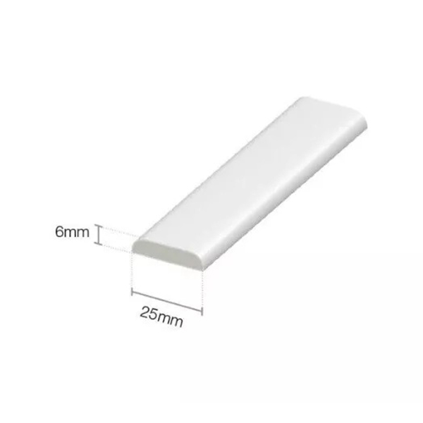 Pack of 5 UPVC Architrave White Plastic Skirting Board - 950mm Long