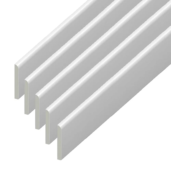 Pack of 5 UPVC Architrave White Plastic Skirting Board - 950mm Long