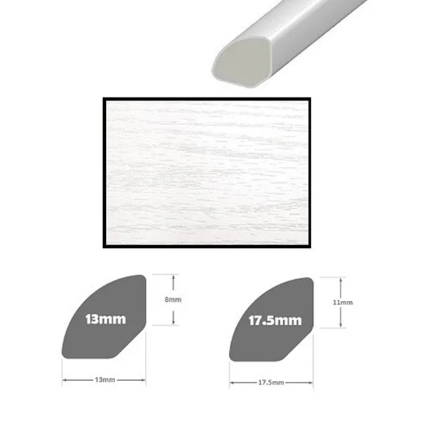 UPVC Quadrant Plastic Gloss Finishing Trim - 950mm Window/Tile Beading