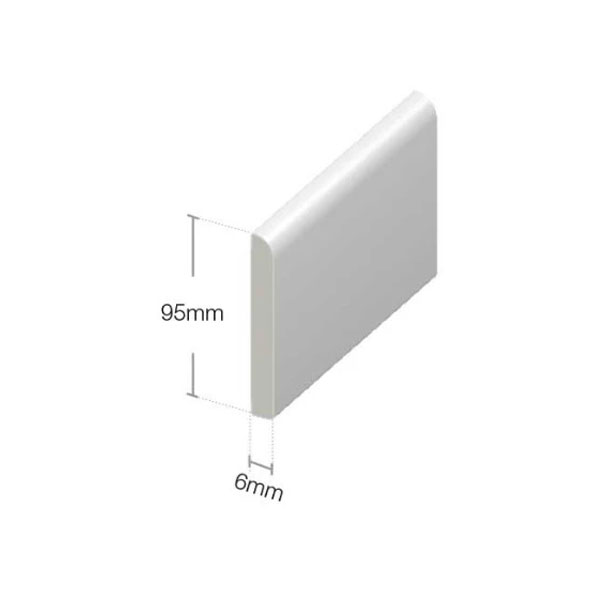 95mm UPVC Skirting Board Architrave Trim Flat Design 