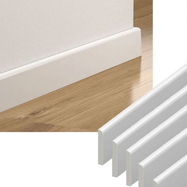 95mm UPVC Skirting Board Architrave Trim Flat Design 