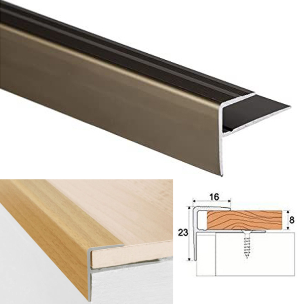 Aluminium Anodised Carpet Edge Nosing Profile Cover Strip Door Floor BAR Trim