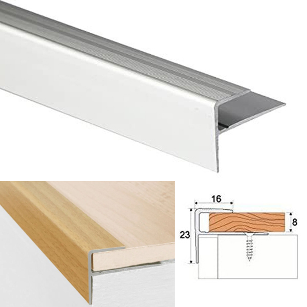 Aluminium Anodised Carpet Edge Nosing Profile Cover Strip Door Floor BAR Trim