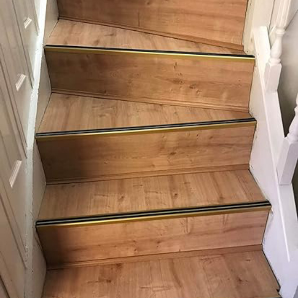 Aluminium Anti Slip Screw Fix Stair Edge Nosing Trim For Wooden, Laminate, Carpet, Vinyl or Tiled stairs 