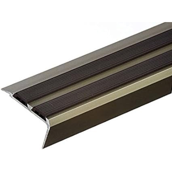 Aluminium Anti Slip Screw Fix Stair Edge Nosing Trim For Wooden, Laminate, Carpet, Vinyl or Tiled stairs 