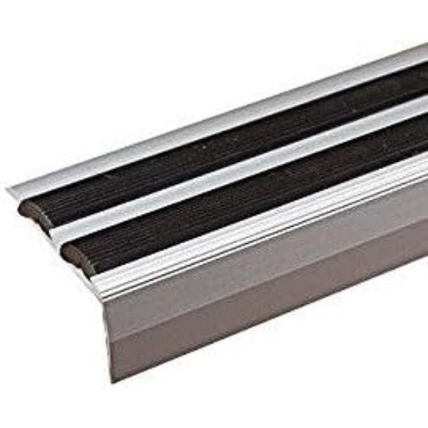 Aluminium Anti Slip Screw Fix Stair Edge Nosing Trim For Wooden, Laminate, Carpet, Vinyl or Tiled stairs 