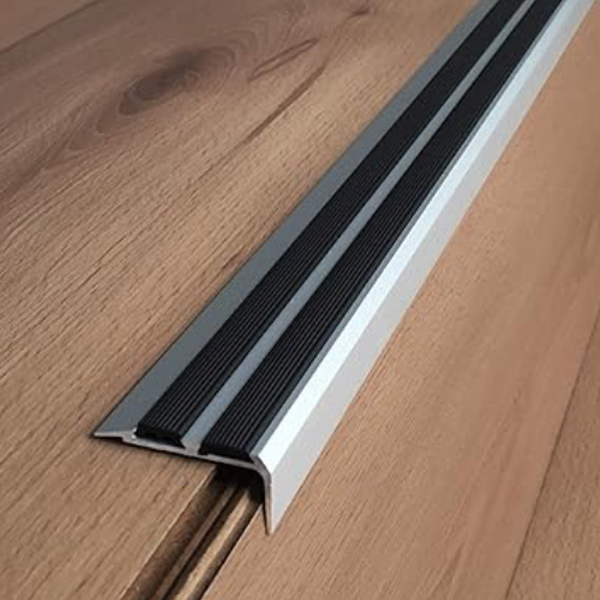 Aluminium Anti Slip Screw Fix Stair Edge Nosing Trim For Wooden, Laminate, Carpet, Vinyl or Tiled stairs 