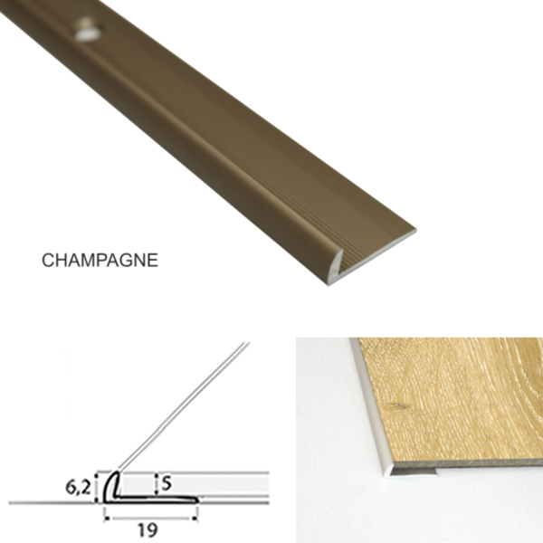 19mm Door Thresholds LVT Edging Profile Threshold For 5mm Flooring