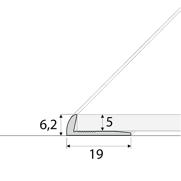 19mm Door Thresholds LVT Edging Profile Threshold For 5mm Flooring