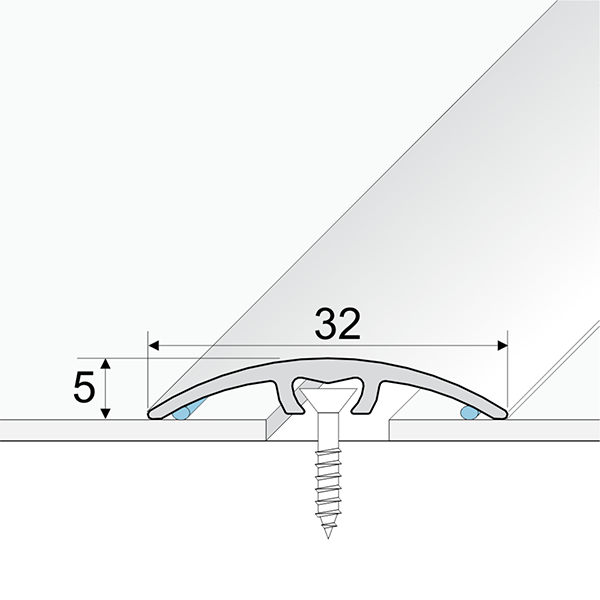 32mm Wide Aluminium Door Thresholds for Wooden & Laminate Floor