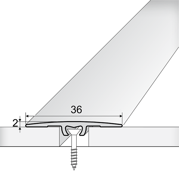 36mm Wide Aluminium Flat Door Threshold Luxury Click Vinyl Flooring