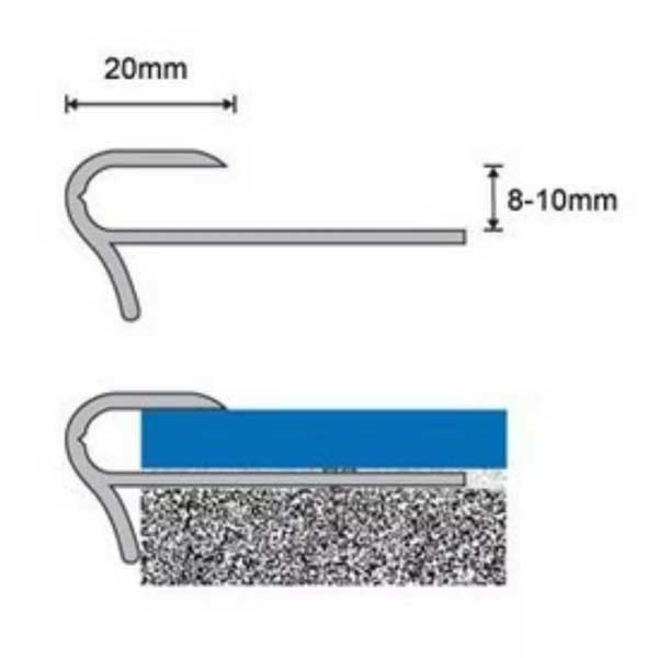 Aluminium Oak Stair Nosing Edge Trim Step Floor for 8 to 10mm Flooring 