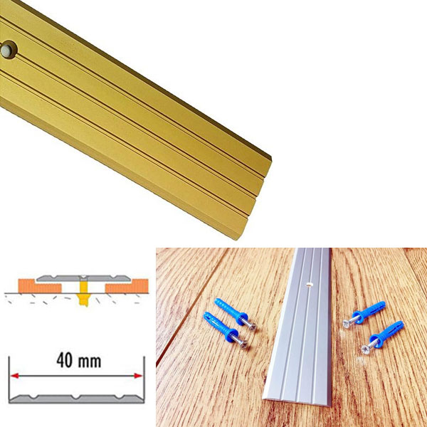 Aluminium Rail Drilled Fluted Floor Threshold Strip For Wooden Floor