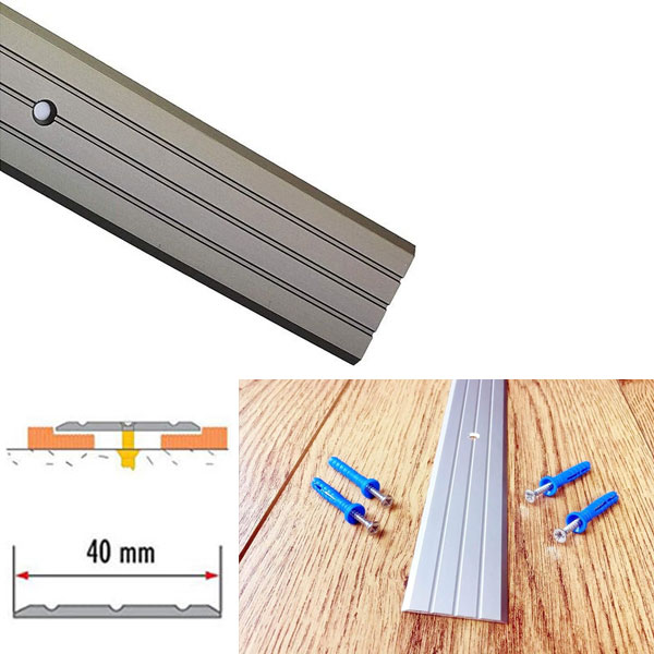 Aluminium Rail Drilled Fluted Floor Threshold Strip For Wooden Floor