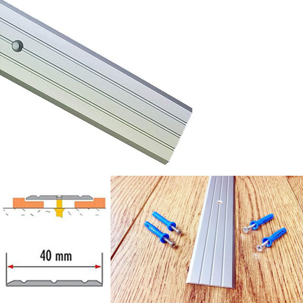 Aluminium Rail Drilled Fluted Floor Threshold Strip For Wooden Floor