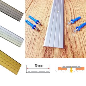 Aluminium Rail Drilled Fluted Floor Threshold Strip For Wooden Floor