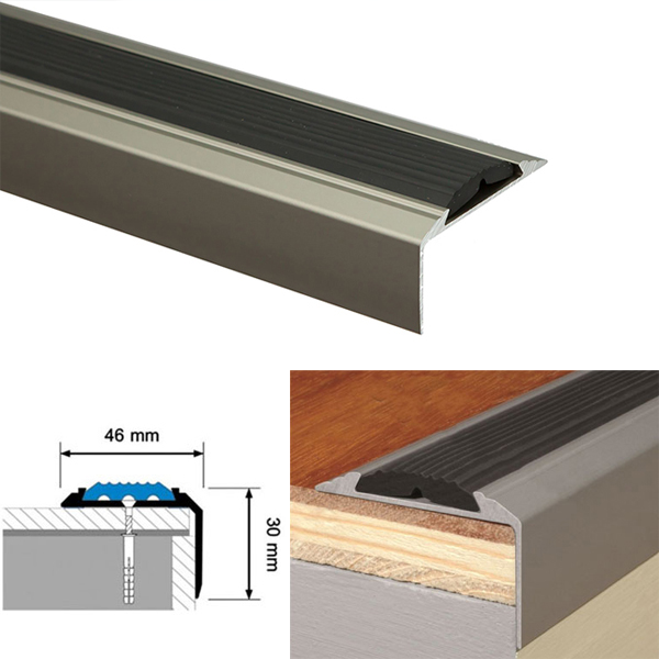 Screw Fix Aluminium Stair Nosing For Tread Edges