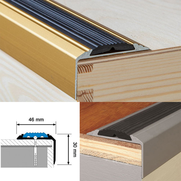 Screw Fix Aluminium Stair Nosing For Tread Edges