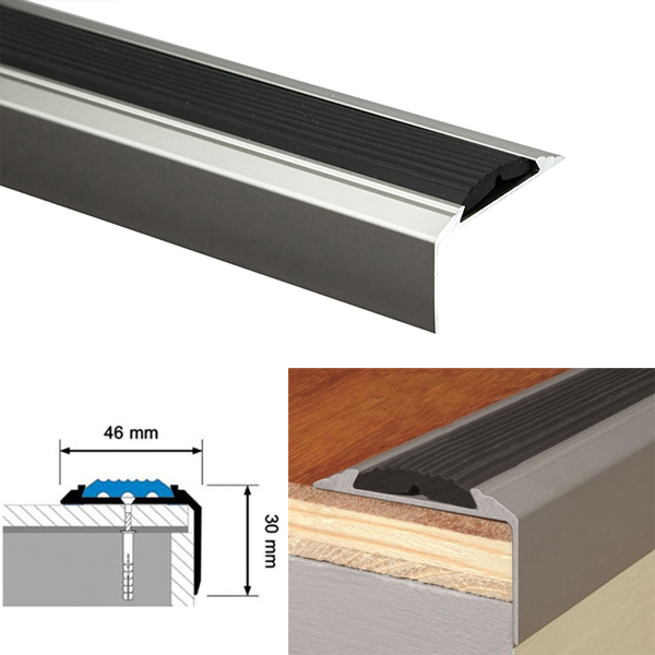 Screw Fix Aluminium Stair Nosing For Tread Edges