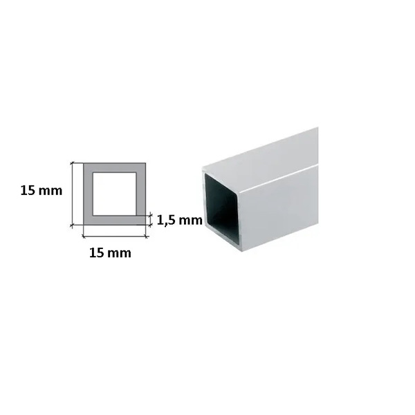 Aluminium Square Box Tube Various Sizes 1 Meter length